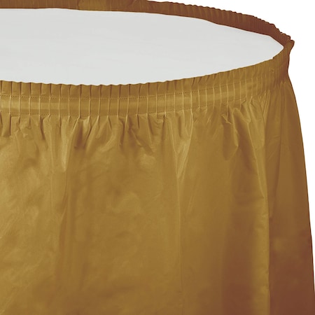TOUCH OF COLOR Glittering Gold Plastic Tableskirt, 14', 6PK 010024